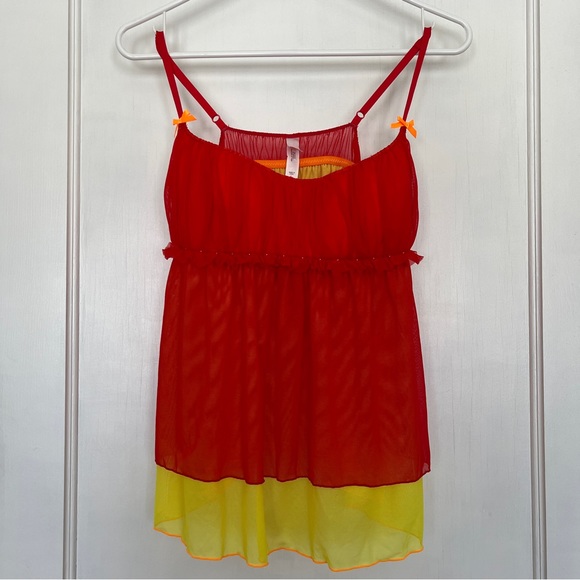 Y2K Victoria’s Secret Fire Fairy Milkmaid Babydoll Camisole Tank, L - Picture 1 of 10